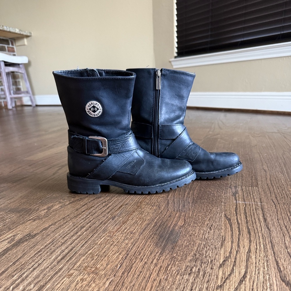 Harley-Davidson Black Motorcycle Boots Womens Size 8
